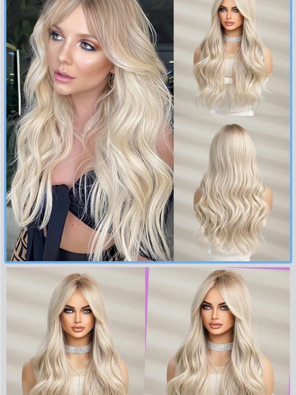 New in Box Blonde Long Wavy Women’s Wig - Natural Platinum Blonde